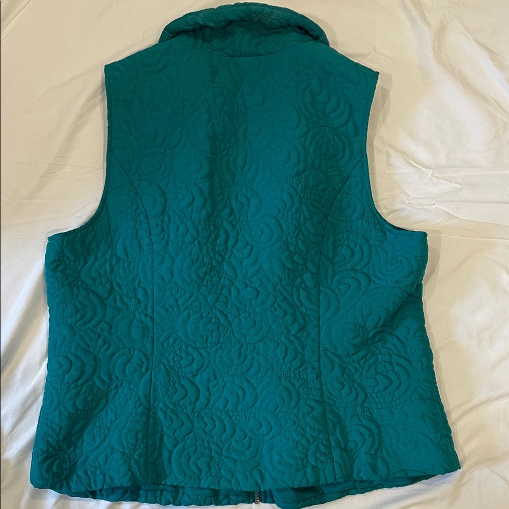 CJ Banks Teal Quilted Vest - Picture 5 of 5